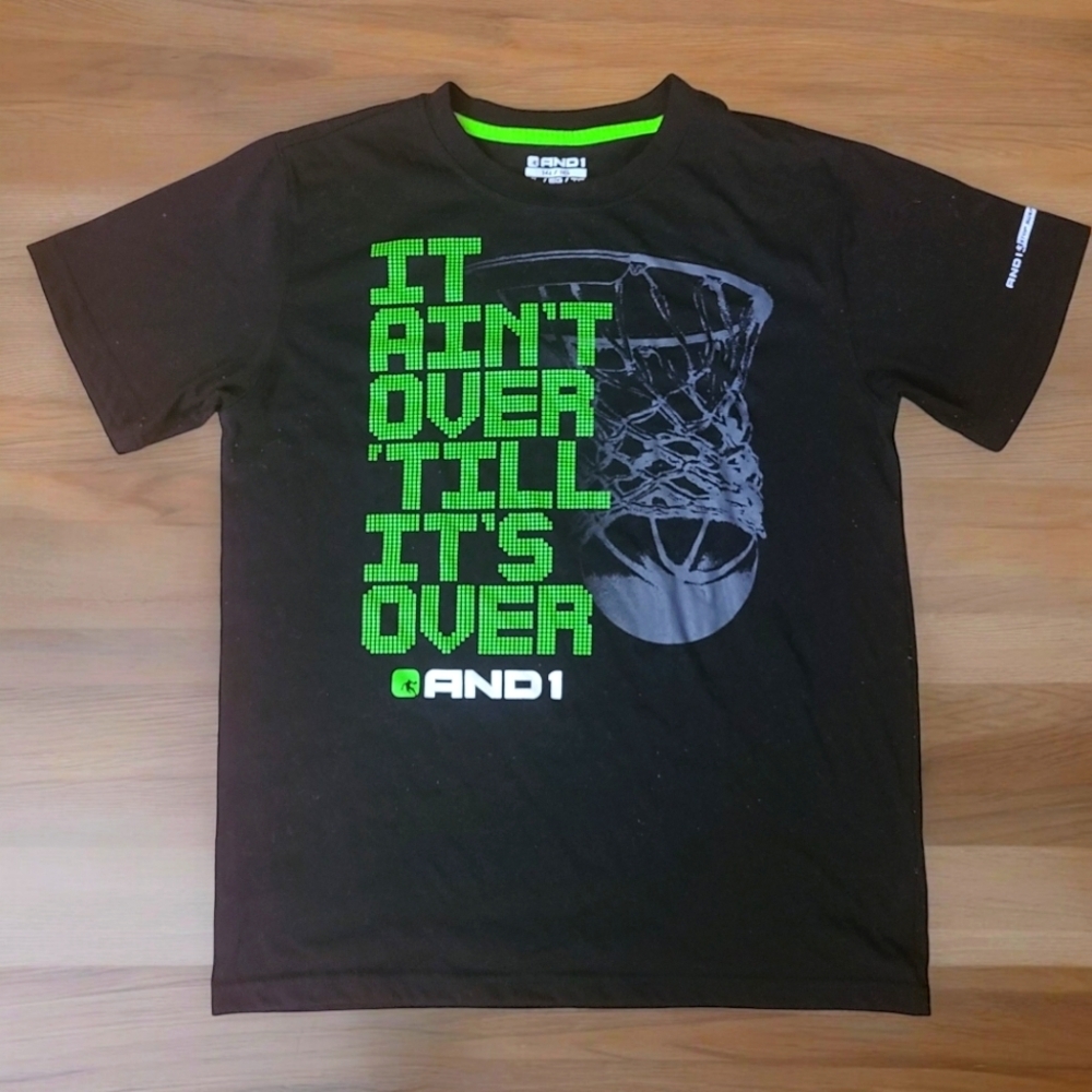 And1 Boys Size 14/16 Black Print Graphic